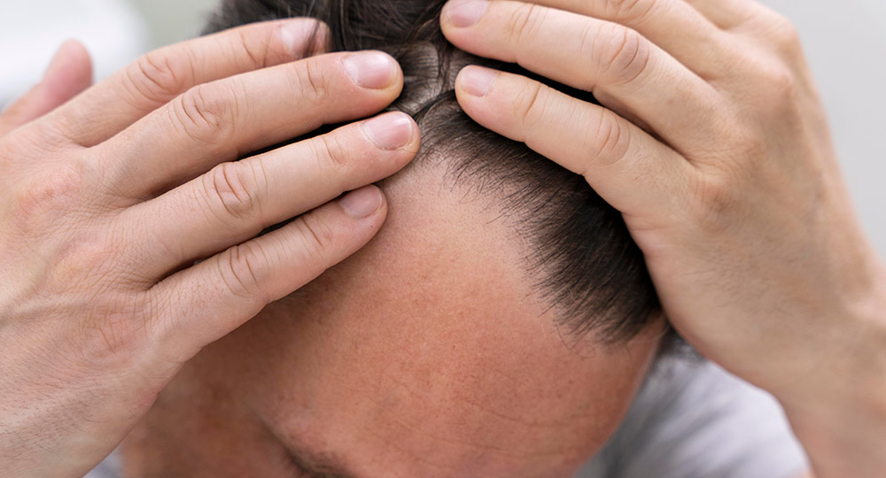 mature-man-having-balding-problems mann überlegt wegen haarverdichtung